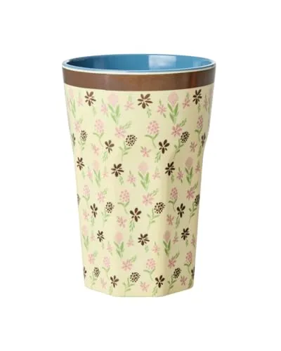 ReWu Rice Melamin Becher Groß - Blumenmeer - Kinderbecher Campingbecher Campinggeschirr Trinkbecher Melamingeschirr Bruchsicher BPA-frei 400ml