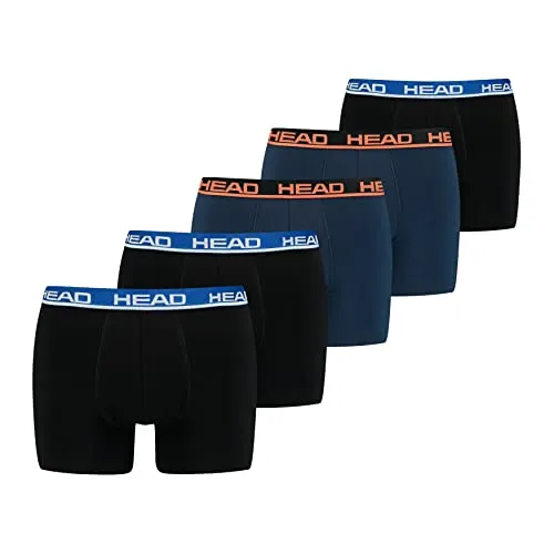Head Herren Men's Basic Boxers Boxer Shorts 5 er Pack, Black/Blue S