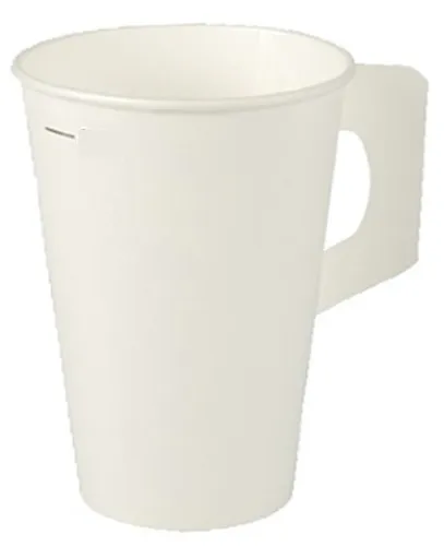 STARPAK Papp-Trinkbecher mit Henkel 0,18 l weiß 80 Stück