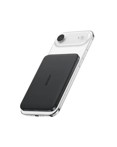 Anker Nano Powerbank 5000mAh - Ultraschlanke 5000mAh Powerbank mit Qi2-Zertifizierung und 15W Max Schnellladung, ideal für iPhone 16/15/14/13/12 – für sicheres und schnelles Laden unterwegs.