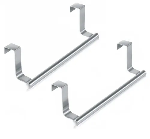 BAYLI Türgarderobe 2 x Geschirrtuchhalter zum Einhängen aus Edelstahl Küchenhandtuchhalte