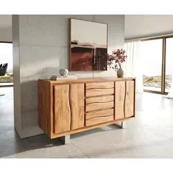 DELIFE Sideboard Live-Edge 147 cm Akazie Natur in beige von Delife
