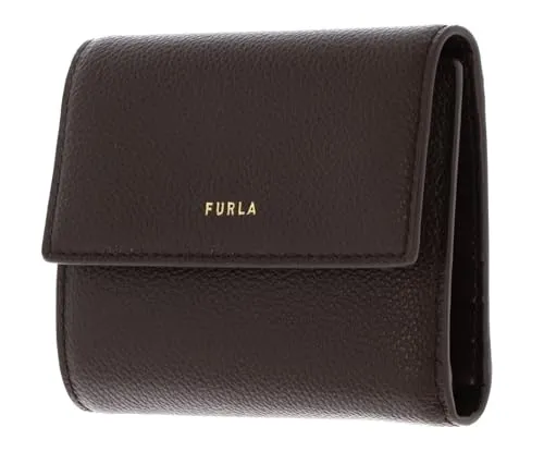 Furla Leder Geldbörse Vitello Night Goccia Compact Wallet Espresso Dunkelbraun - Elegante Geldbörse von FURLA aus hochwertigem genarbtem Leder in Espresso. Mit 8 Fächern für Karten und einem Reißverschlussfach für Münzen bietet sie optimale Ordnung und Stil im handlichen Format.