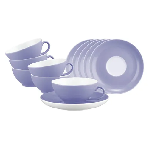 Seltmann Weiden Liberty Pure Colors Teetasse Set - Grape Purple, 6-teilig - Elegantes 6er Set Teetassen mit Untertassen aus hochwertigem Porzellan. Modernes Design, ideal für jeden Anlass. Spülmaschinen-, mikrowellen- und ofenfest – praktisch für den Alltag.