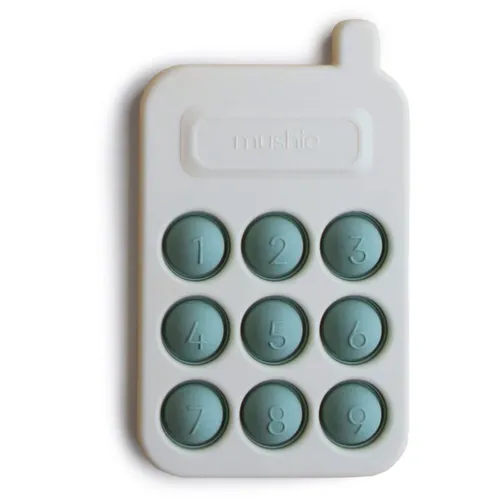Mushie Pop-It Phone Activity Spielzeug für Kinder Cambridge Blue 10m+ 1 St.