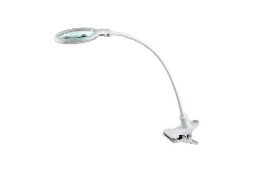 Lumeno Lupenlampe 680X LED Klemmleuchte - Lupenleuchten mit 30 SMD-LEDs und 6 Watt, ideal für präzise Arbeiten dank Echtglaslupe und flexibler Ausrichtung durch Schwanenhals.