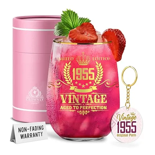 CROWNLY CRYSTAL® 1955 Geschenke Für Frauen Zum 70 Geburtstag Personalisierte Weingläser Mit Gravur Deko Geschenkideen Für Frau Geburtstag Geschenk