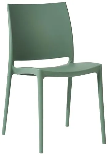 CLP Gartenstuhl Meton I Pflegeleichter Stapelstuhl - Stapelbare Stühle für Innen- und Außenbereich, wetterfest und UV-beständig mit ergonomischer Rückenlehne für hohen Sitzkomfort.