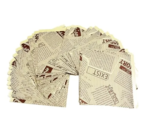 JOYISEN 100 Stück Burger Papier Braun Wrap Papier Snack Tüten für Sandwich Burger Pommes Frites Snack Taschen Backpapier Zeitungsopti Brottüten (15 * 15CM)