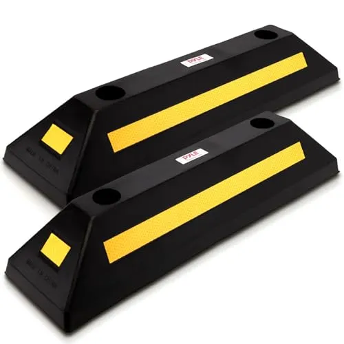 Pyle Garage Stopper aus Hartgummi mit Reflektionsstreifen von Pyle