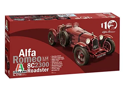 Italeri 1:12 Alfa Romeo 8C/2300 1931-33 Modellbau - Vorgefertigte Motorfahrzeug-Modelle, hochwertiger Plastikbausatz für detailverliebte Bastler, ideal für Sammler und Modellbau-Enthusiasten.
