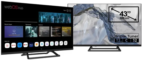 JTC-24 JTCS43F39432FLW LCD-LED Fernseher - Fernseher mit 109 cm (43 Zoll) Full HD, Smart-TV und webOS. Genießen Sie beeindruckende Bildqualität und vielseitige Smart-Funktionen für Ihr Home-Entertainment.