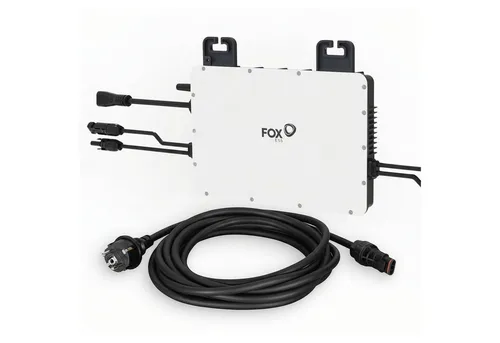 SUNNIVA Fox ESS M1-800-E Mikro-Wechselrichter 800 W - Wandler für Balkonkraftwerke mit 800 W Leistung, 2 MPPT-Eingängen für optimale Erträge, einfache Plug-&-Play Installation und WLAN-App-Steuerung für Echtzeit-Monitoring.