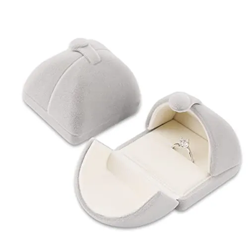 iSuperb Schmuckdose für Hochzeit Flanell Geschenkbox für Ringe Halskette Ohrhänger Verlobungs Heiratsantrag Deko Ring Jewelry Gift Box (A)