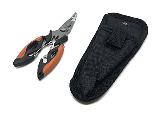 Splitringzange Sprengringzange Angelzange Hakenentferner Hakenlöser Angelschnur Schneider inkl. praktischer Tasche