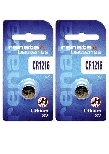 Einzelblister CR1216 RENATA 1216 Lithium 3 Volt Knopfzelle Batterie 3v 2 x