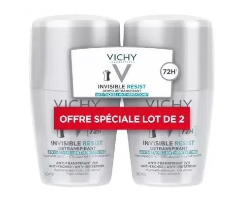 Vichy Deodorant Invisible Resist Dermo-Detranspirant 72H Roll-On 2er Pack