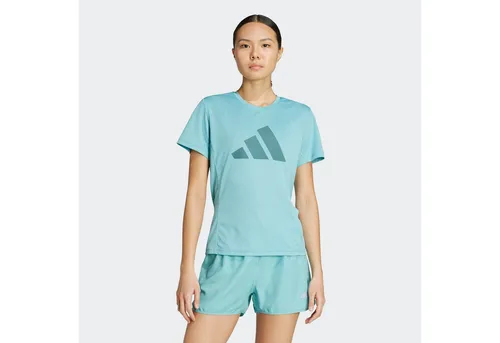 Adidas Run it T-Shirt Damen - türkis, leicht und atmungsaktiv - Sprinteranzüge mit reflektierenden Details für bessere Sichtbarkeit und AEROREADY Technologie für ein trockenes Tragegefühl. Hergestellt aus mindestens 60 % recycelten Materialien.