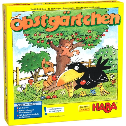 HABA 4460 - Obstgärtchen Merkspiel Baumeister Vera, spannendes Sammelspiel für 1-4 Spieler ab 3 Jahren, fördert Gedächtnis und Teamarbeit