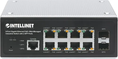 Intellinet Switch - industriell - L2+ - managed - 8 x 10/100/1000 (PoE+)
