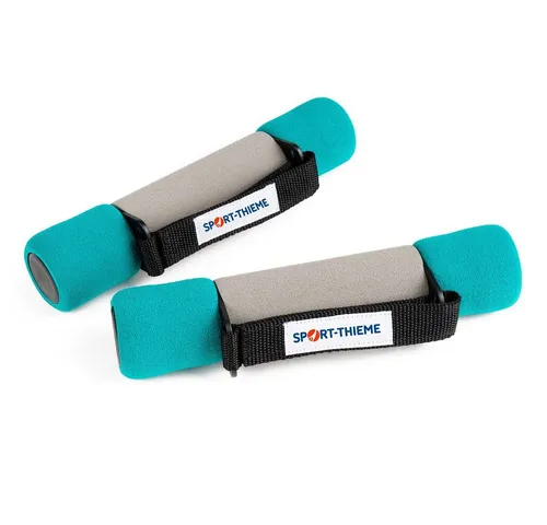 Sport-Thieme Gymnastikhantel Aerobic, 1,5 kg - Kurzhanteln mit komfortablem Softgummi-Griff, ideal für Ausdauerfitness und Senior:innen-Sport, individuell einstellbare Fuß- und Handschlaufen für perfekten Sitz.