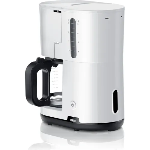 Braun Breakfast1 Kaffeemaschine 10 Tassen, 1000 Watt - Filter-Kaffeemaschine mit 10 Tassen Kapazität, leistungsstark mit 1000 W für perfekten Filterkaffee und elegantes Design in Weiß.