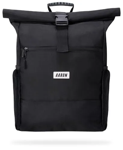 AARON Rucksack mit Laptopfach und AirTag Halter - Tagesrucksäcke für UNI und Reisen, umweltfreundlich aus recyceltem PET, variabel von 18 bis 26 Litern, mit ergonomischen Gurten für hohen Tragekomfort.