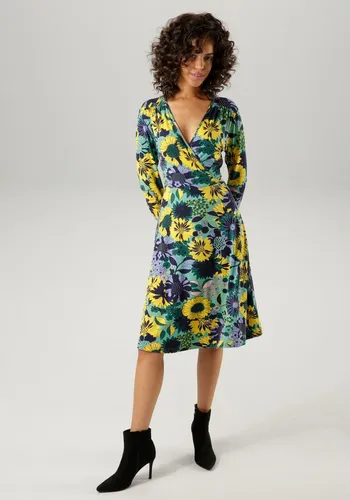 Aniston CASUAL Jerseykleid mit V-Ausschnitt in gelb von Aniston