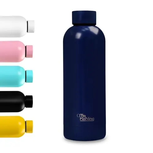 Edelstahl Trinkflasche 500ml - Otto Koning - Doppelwandige Vakuumisolierte Thermoskanne. Hält kalte Getränke 24 Stunden und heiße Getränke 12 Stunden. Auslaufsichere Thermosflasche BPA-frei