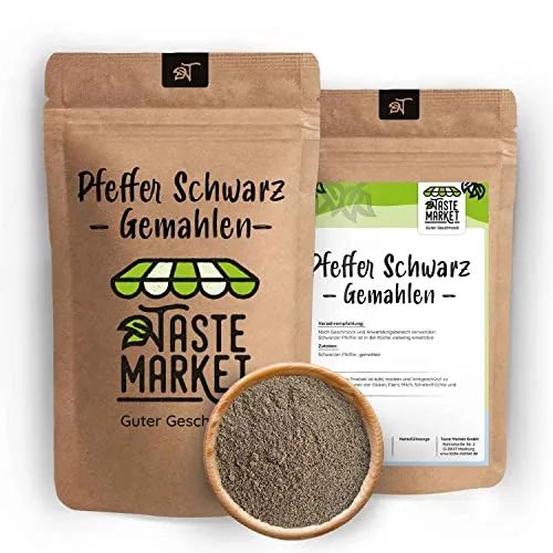 Pfeffer schwarz gemahlen | Gemahlener Pfeffer | Pulver | Schwarz | ganz 100 g