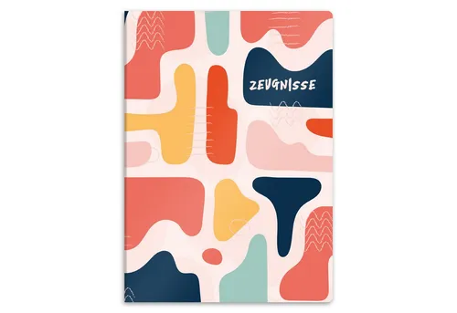 itenga Organisationsmappe itenga Zeugnismappe A4 Kunststoff Sichtbuch Motiv Retro Muster