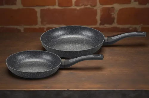 my home Pfannen-Set DELA, Aluminium (2-tlg) - Pfannen-Set aus hochwertigem Aluminium mit PFAS-freier VITAFLON® QUARZIT Antihaft-Versiegelung für ein energiesparendes und besonderes Braterlebnis auf allen Herdarten.