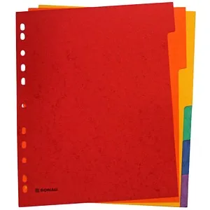 DONAU Register DIN A4+ Überbreite 6 rot, orange, gelb, grün, blau, lila 6-teilig, 1 Satz