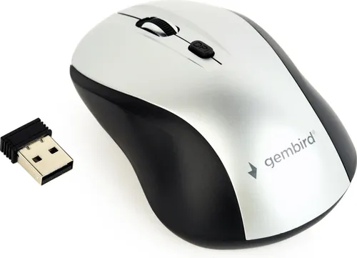Wireless optical mouse 4B-02 - Kabellose Maus in Silber, 4 Tasten und 2.4 GHz für optimale Bewegungsfreiheit