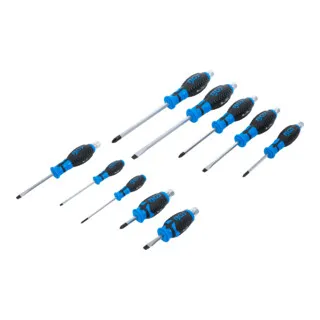 BGS-7897 Schraubendreher-Satz 10-tlg. - Vielseitiger 10-teilig Schraubendreher-Satz von BGS technic, ideal für präzise Arbeiten in Werkstatt und Haushalt.