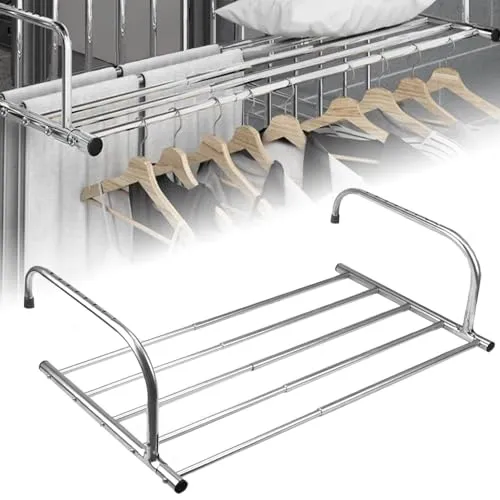 LPAMABA Wäscheständer Edelstahl Balkontrockner Ausziehbar Balkon Wäschetrockner Heizkörper Heizkörpertrockner Heizung Wäschetrockner Wäschehänger Wäschehalter für Hängetrockner (42-66 cm)