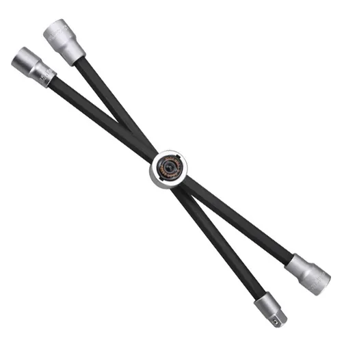 in 1 Radmutternschlüssel Radkreuz klappbar 17 19 21 mm & 1/2 vierkant Antrieb 4