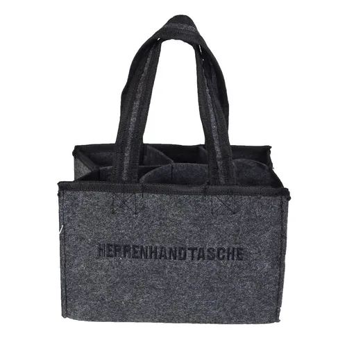 Filztasche Herren Handtasche Biertasche 6 Fächer anthrazit Filz Herrenhandtasche