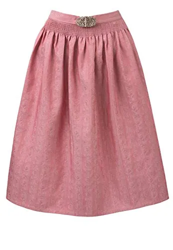 Stockerpoint Sc-300 Damen Midi Dirndlschürze - Altrosa, 34-38 - Dirndlschürze für Midi Dirndl, 70 cm lang, aus hochwertigem Jacquard mit trendiger Metallschließe, ideal für moderne und klassische Looks.