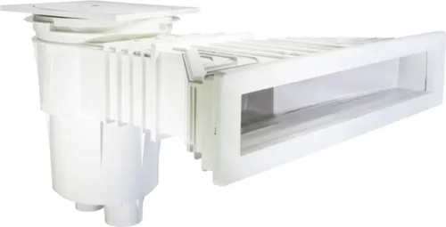 Astralpool Standard Skimmer für quadratische Poolabdeckung 17.5l - Hochwertiger Skimmer für Pools bis 25 m2, mit UV-behandeltem ABS-Material und anpassbarem Deckel. Perfekte Wasseroberflächenreinigung für private und öffentliche Schwimmbäder.