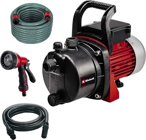 Einhell Gartenpumpen-Set GC-GP 6538 Set/I - Gartenschläuche und Pumpe in einem Set, ideal für Hobbygärtner. Mit 650 W Leistung, 3.800 L/h Fördermenge und umfangreichem Zubehör für optimale Bewässerung.