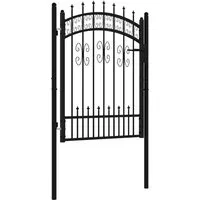 vidaXL Zauntor mit Speerspitzen Schwarz 103x175 cm - Gartentor aus pulverbeschichtetem Stahl, rost- und korrosionsbeständig, bietet hohe Sicherheit mit elegantem Design und robustem Verschlusssystem. Ideal für deinem Garten oder deine Terrasse.