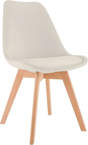 furnicato Esszimmerstuhl Linares 83x49x50 cm Beige Kunstleder (1 St)