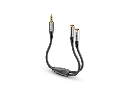 sonero sonero® Premium Stereo Audio Adapter, 0,20m, 3,5mm Klinke Stecker auf Audio-Kabel