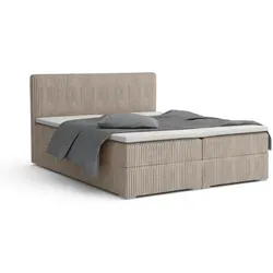 BOXBETT LON IV 140/200 in Cord Beige H3 von Dein Schlaf 24