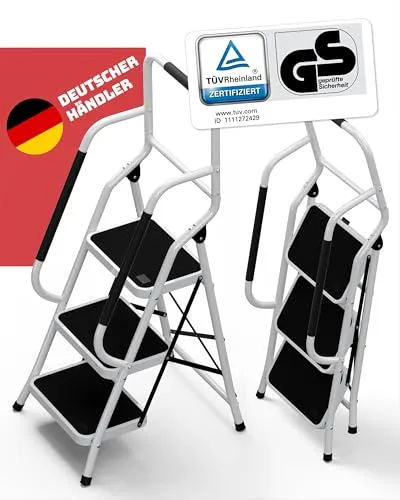 Sicherheitsleiter 3 Stufen Klappbar von Stackmeister