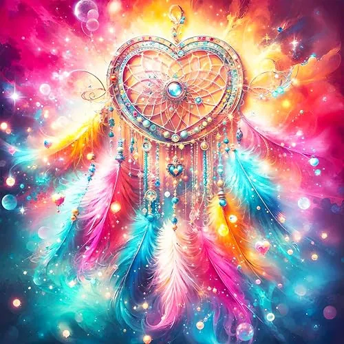 OkarinaArt Diamond Painting Erwachsene – Traumfänger, 35 x 35 cm