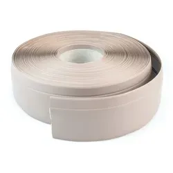 DQ-PP Sockelleiste DQ-PP WEICHSOCKELLEISTE 5m, 50x15mm, selbstklebend, Gummileiste, PCV, Sockelleiste, Abschlussleiste, Bodenleiste, Winkelprofil beige
