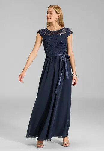 SWING Abendkleid aus Spitze in Blau, Größe 46 - Elegantes Abendkleid mit schmaler Passform und Spitzen-Details. Ideal für besondere Anlässe, bietet es eine stilvolle Silhouette und hohen Tragekomfort.