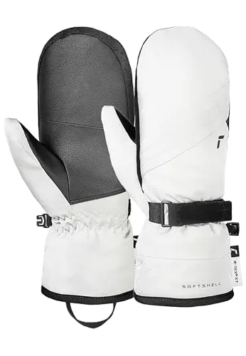 Reusch Alena R-tex XT Mitten white/black (1101) 8 - Skihandschuh Fäustlinge für Herren & Unisex, mit wasserdichten Eigenschaften und Touch-Tec-Technologie für mobile Bedienung ohne Ausziehen der Handschuhe.